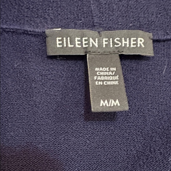 Eileen Fisher Wool Deep Blue Long Sleeve Sweater Sz.M - Picture 8 of 9